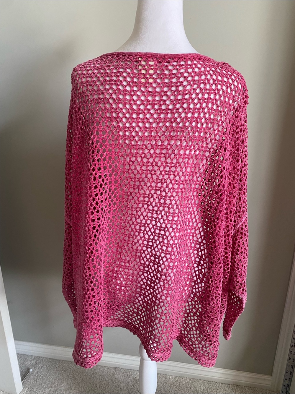We The Free People XS Napa Crochet Sweater in Pink Oversized - Picture 4 of 8